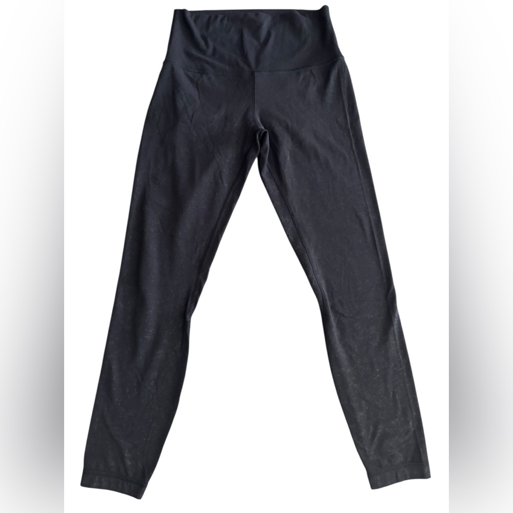 LULULEMON BLACK CHEETAH LEGGINGS 26” SIZE 6